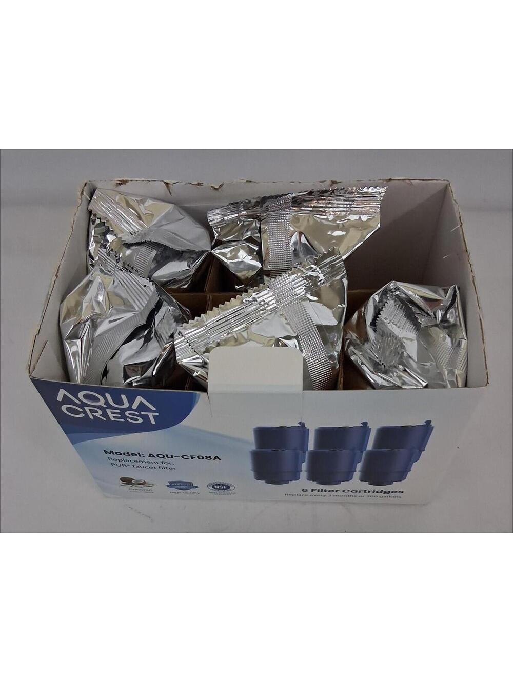 5 AQUA CREST Water Filter Cartridges AQU-CF08A New Sealed For PUR Faucet